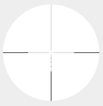 Preview: Beleuchtetes LR Dot Absehen des Hawke Vantage HD 6-24x50 Zielfernrohrs mit roter Zielpunktbeleuchtung.