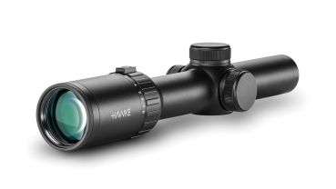 Preview: Das tageslichthelle L4A Fiber Dot Absehen des HAWKE Vantage 30 WA Zielfernrohrs.