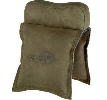 Parforce Vorderschaft-Gewehrauflage Oliv aus Rindsleder mit Logo-Prägung