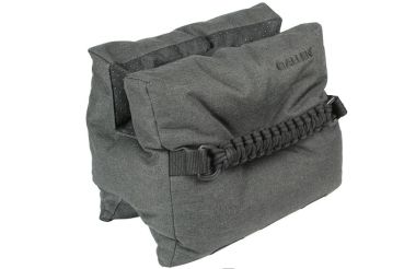 Allen Eliminator Bench Bag Gewehrauflage in Grau mit Paracord-Tragegriff.