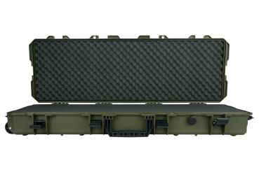 Preview: GSG Gewehrkoffer Medium in OD Green mit Transportrollen und Schnappverschlüssen. Hunting Equipment