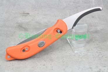 Preview: Das EKA SwedBlade G6 Orange in seine Einzelteile zerlegt zur werkzeuglosen Reinigung.