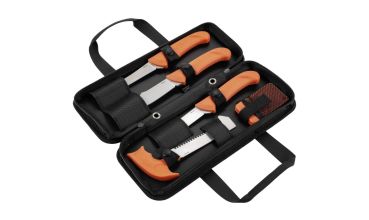 Preview: Geschlossene braune Transporttasche des Blaser Professional Aufbrechsets für die Jagd.
