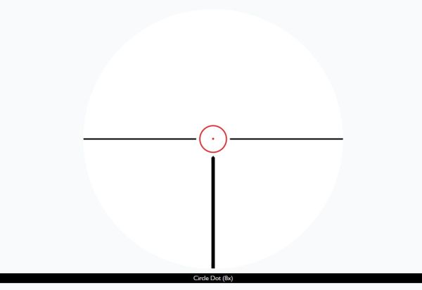 Beleuchtetes Circle Dot Absehen in Rot und Grün des Hawke Vantage HD 1-8x24