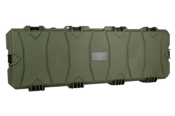 GSG Gewehrkoffer Medium in OD Green mit Transportrollen und Schnappverschlüssen.