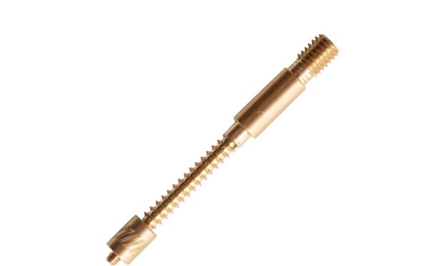 Nahaufnahme des ergonomischen Wechselgriffs und des Messing-Filzadapters von Ballistol.