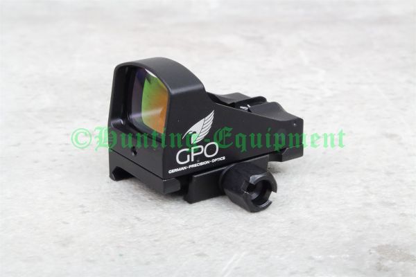 Nahaufnahme der seitlichen Batterieschublade des GPO SPECTRA Pistol Dot für einfachen Batteriewechsel.