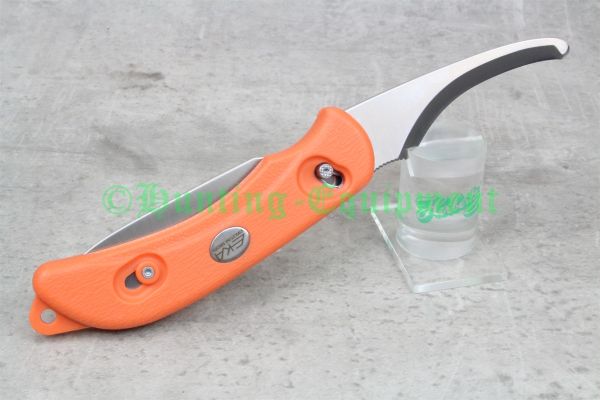 Das EKA SwedBlade G6 Orange in seine Einzelteile zerlegt zur werkzeuglosen Reinigung.